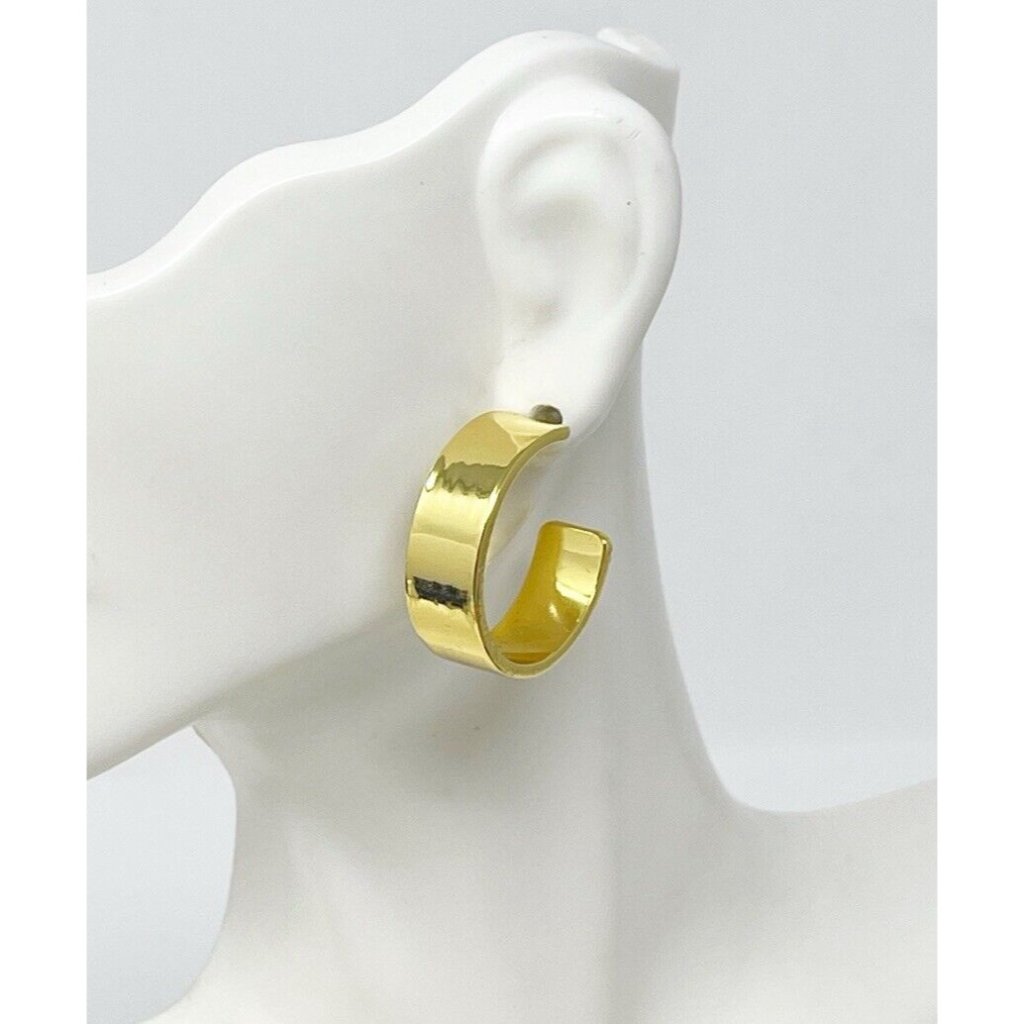 Nwt Vineyard Vines Gold Tone Wide Chunky Hoop DangleDrop Statement Earrings 17$